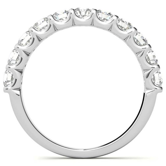 11-stone 3mm Round Moissanite Anniversary Band - Picture 4 of 16